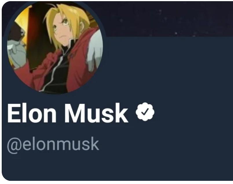 Compte Twitter d'Elon Musk (à l'époque)