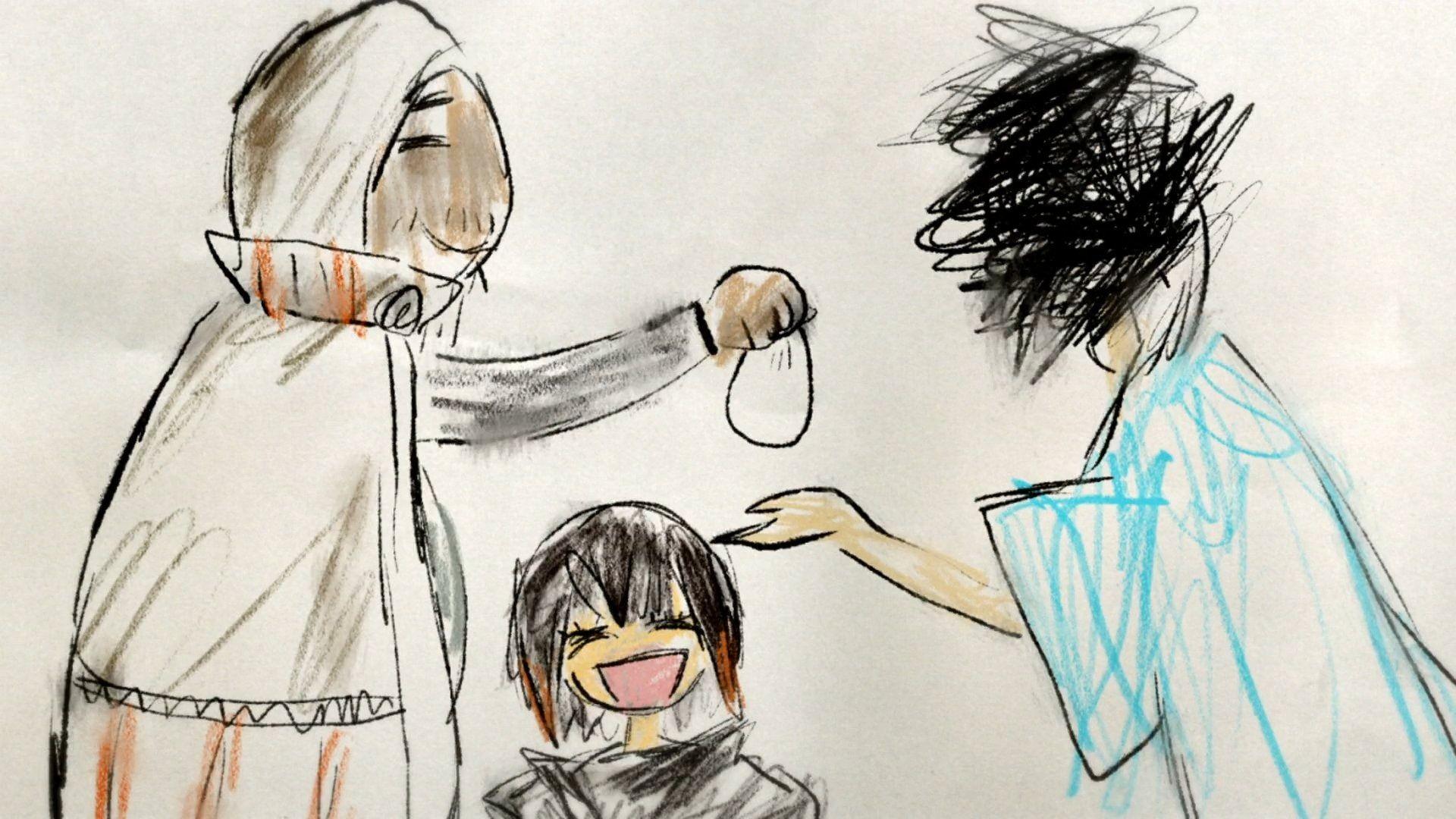 Illustration de l'enfance d'Amo dans Gachiakuta