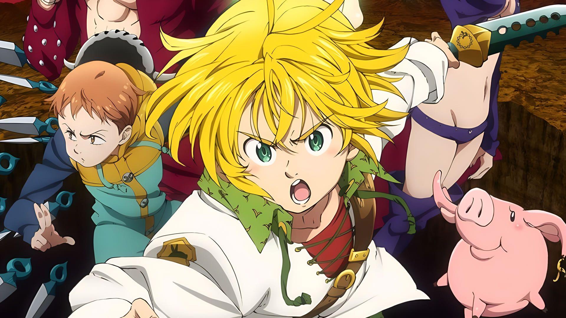 Les Sept Péchés Capitaux de Nanatsu no Taizai, illustration d'une animation en déclin