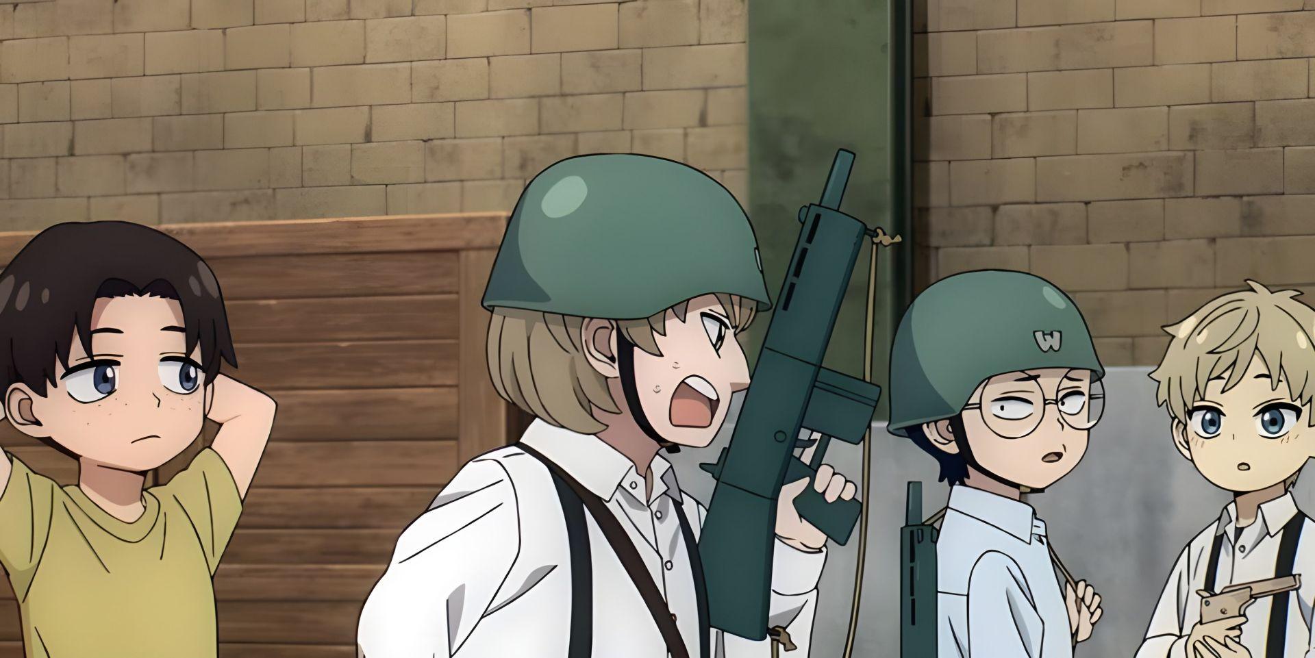 Jeune Loid Forger et ses amis jouant, avant la tragédie qui a marqué son enfance dans Spy x Family