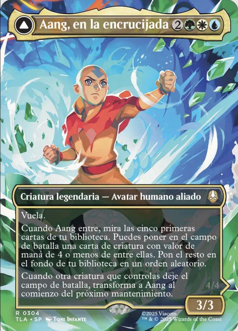 Carte Magic: The Gathering d'Aang blessé dans la Croisée des Destins, version alternative