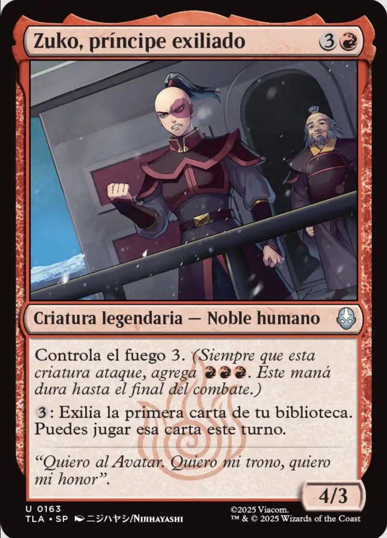 Carte Magic: The Gathering de Zuko, prince de la Nation du Feu