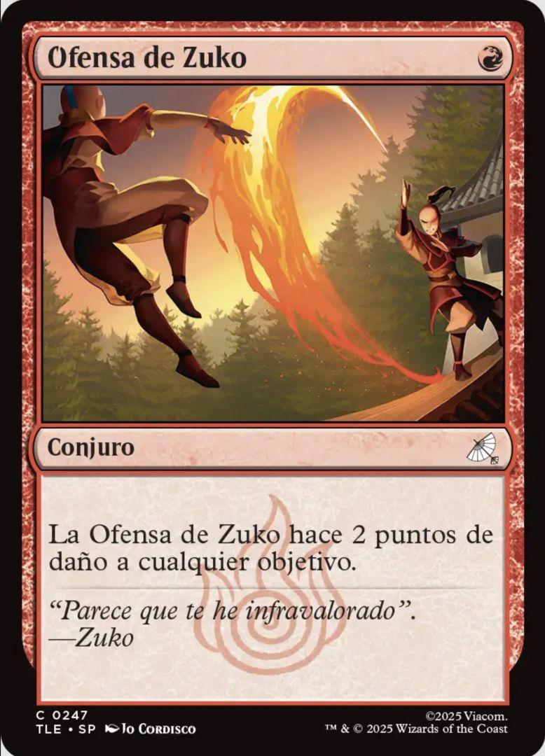 Carte Magic: The Gathering de Zuko en pleine maîtrise du feu