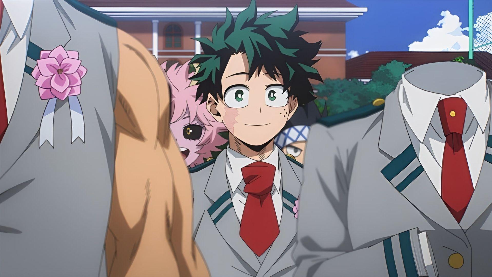 Izuku Midoriya (Deku) dans une scène épique de la saison finale de My Hero Academia