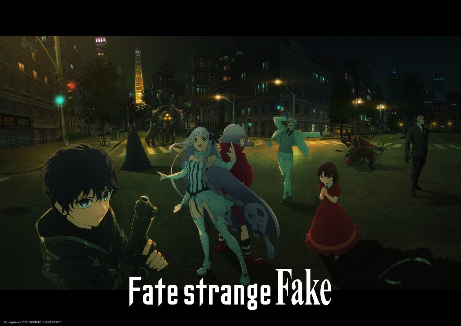 Visuel clé nocturne de Fate/strange Fake avant sa diffusion