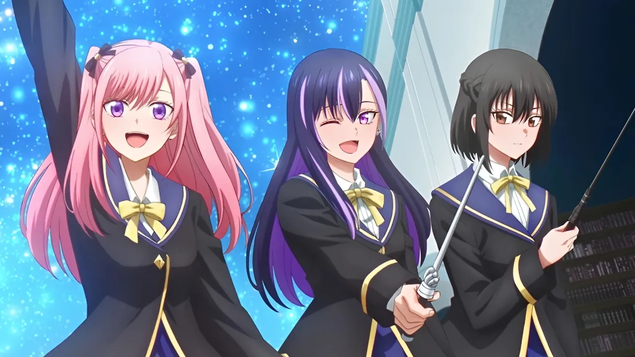 Visuel clé de l'anime Kuroneko to Majo no Kyoushitsu annonçant la date de sortie et le thème d'ouverture