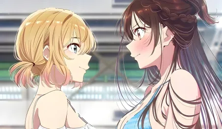 Visuel promotionnel de Kanojo Okarishimasu saison 5 avec Chizuru Mizuhara et Mami Nanami