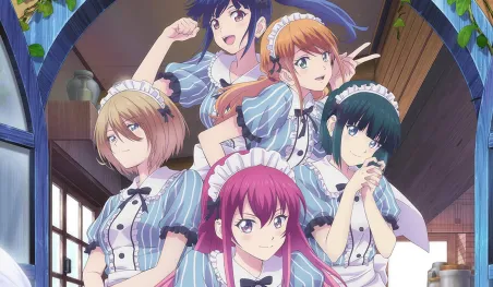 Illustration promotionnelle du manga The Café Terrace and Its Goddesses, qui va continuer sa publication avec des chapitres spéciaux de Seo Kouji.