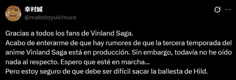 Vinland Saga Saison 3 : Yukimura Démystifie les Rumeurs