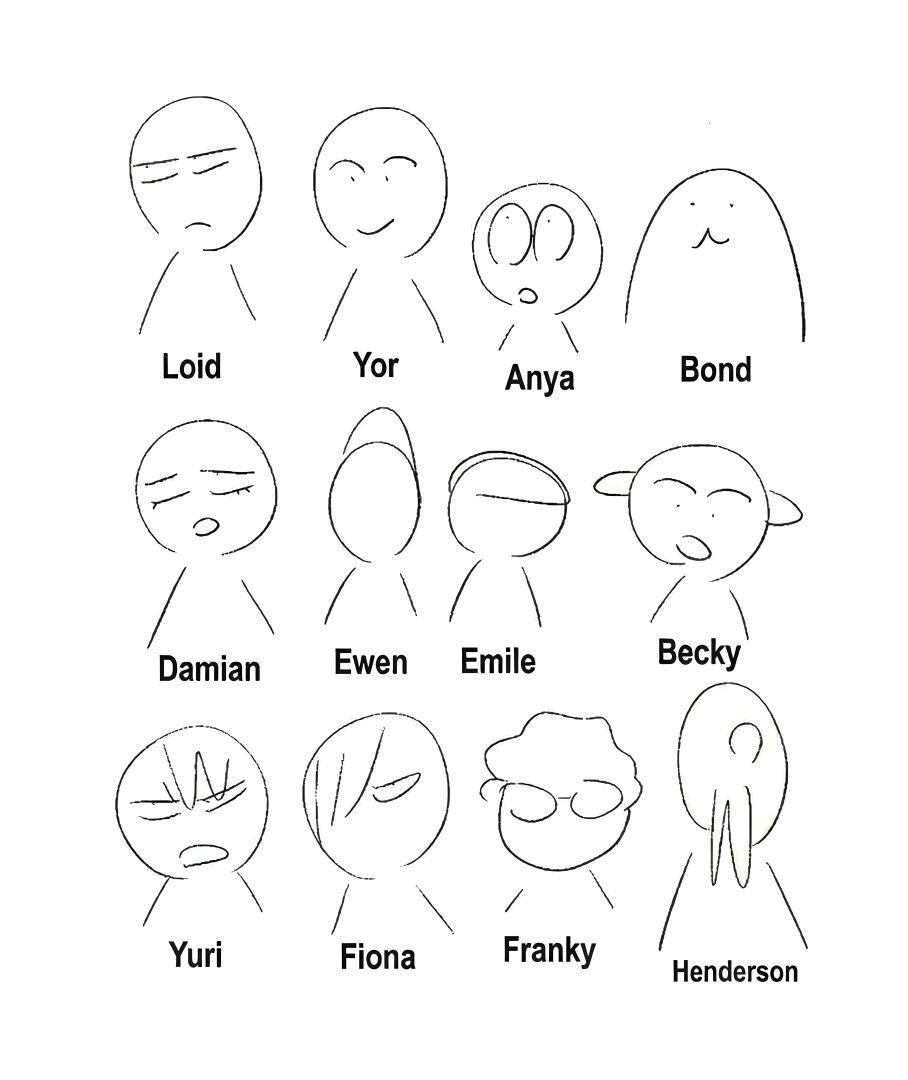 Croquis de Tatsuya Endo pour le storyboard de Spy x Family montrant Anya et Yor