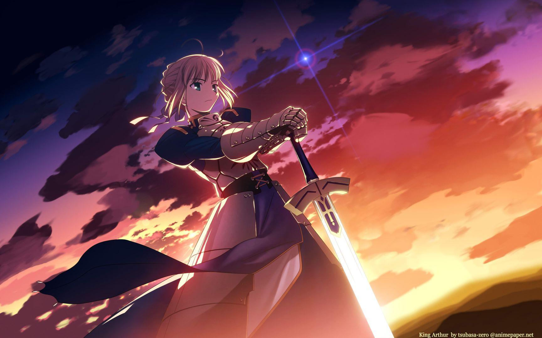 Personnages principaux de Fate/stay night, anime influent adapté d'un visual novel