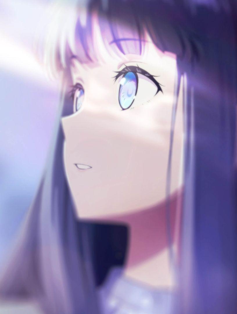 Premier visuel clé de l'anime Love Unseen Beneath the Clear Night Sky montrant Koharu Fuyutsuki