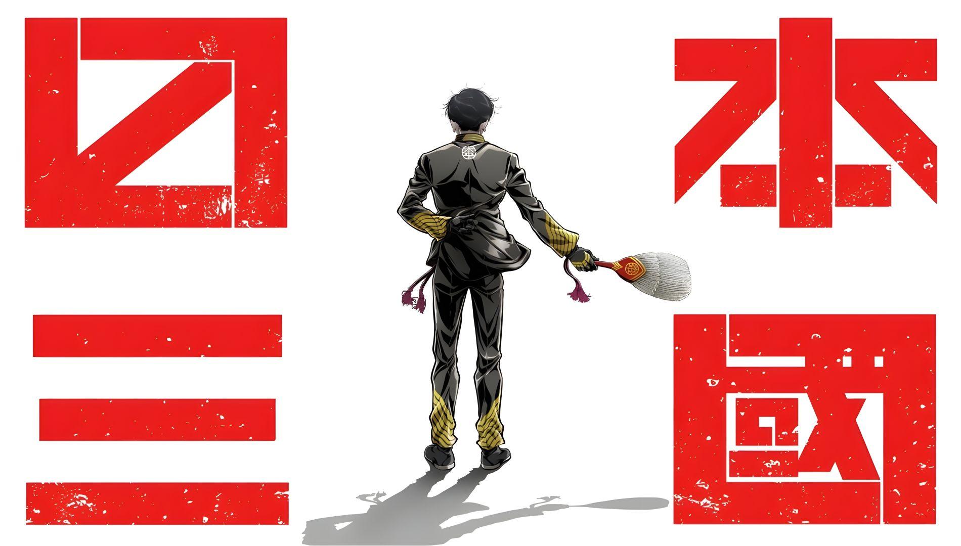 Visuel clé de l'anime Nippon Sangoku, présentant les personnages principaux