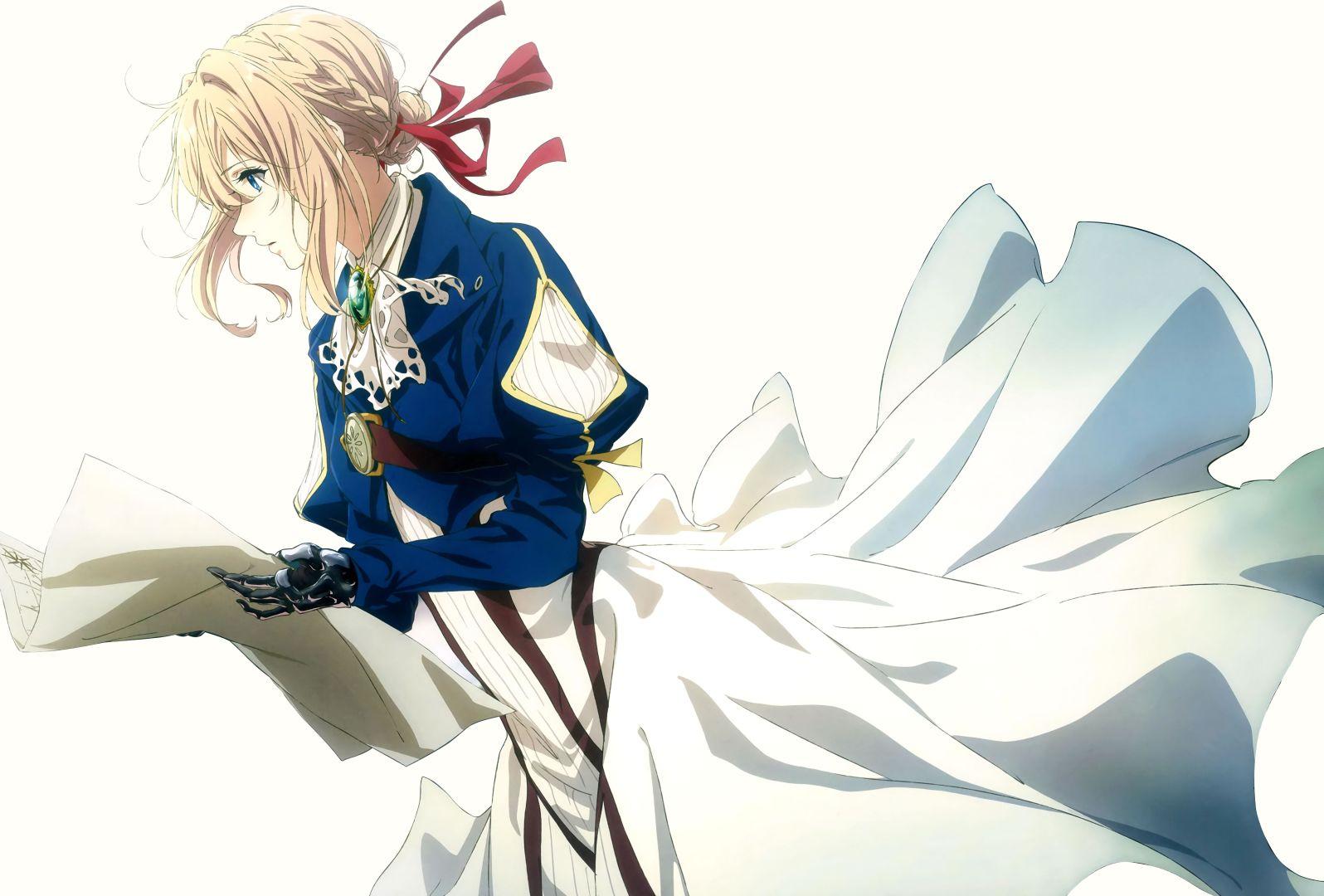 Violet Evergarden écrivant une lettre, un anime émouvant de Kyoto Animation