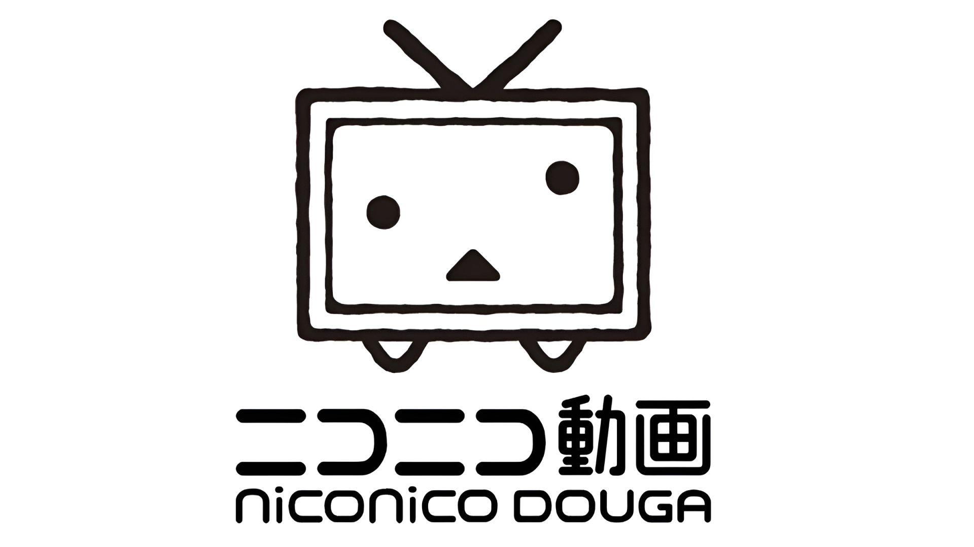 Logo de Niconico (Nico Nico Douga) sur fond numérique, représentant la plateforme en ligne.
