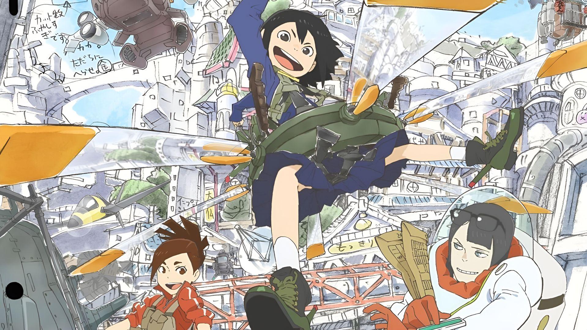 Les trois membres du club d'animation de Keep Your Hands Off Eizouken!