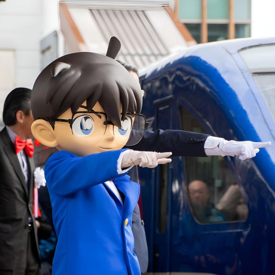 Avis d'interdiction de cosplay et produits Detective Conan dans un événement en Chine.