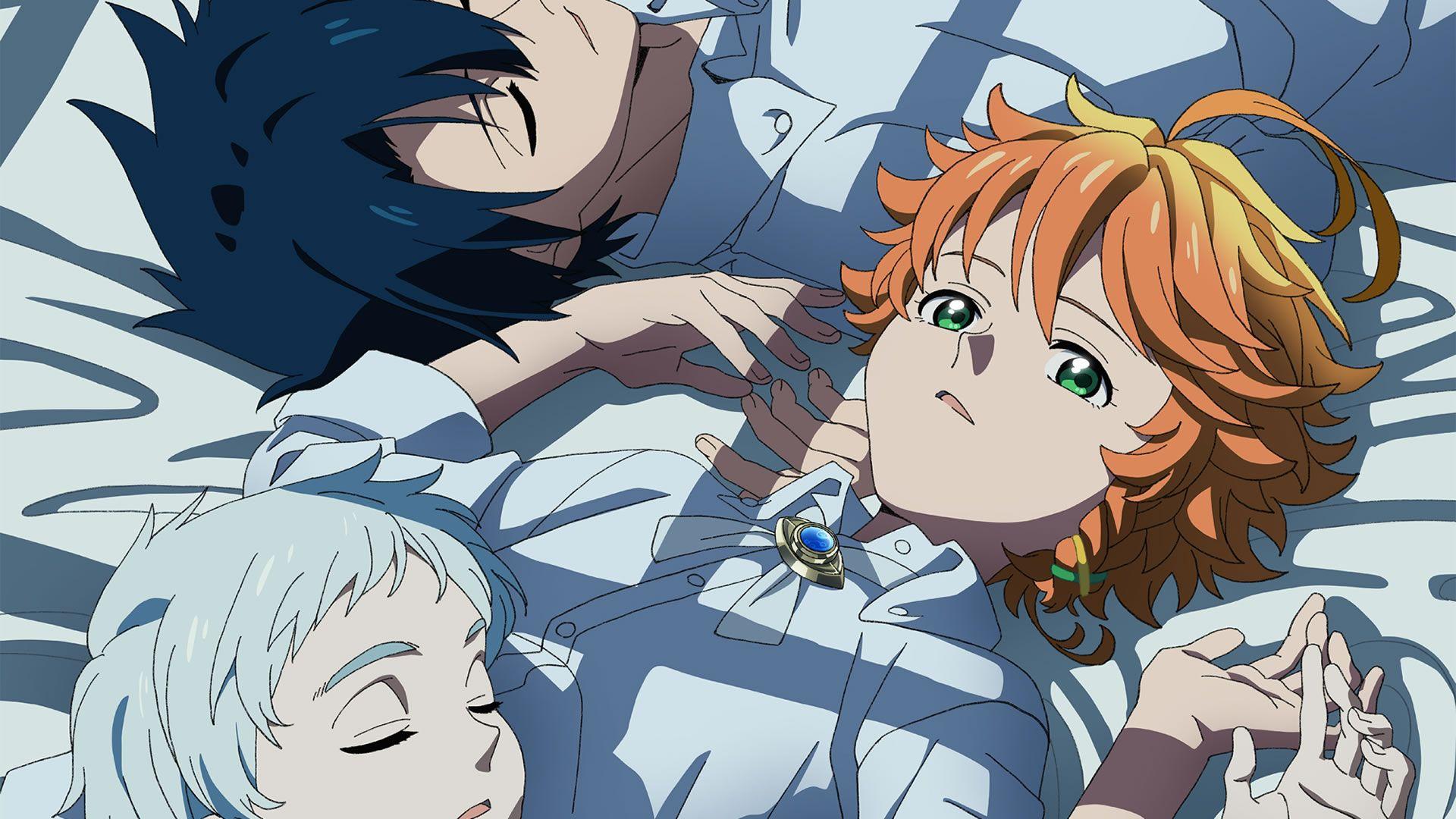 Emma et Norman de The Promised Neverland, un anime dont le plot twist révèle un sombre secret
