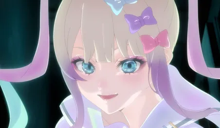 Visuel clé de l'anime NEEDY GIRL OVERDOSE montrant KAngel et le logo de la série