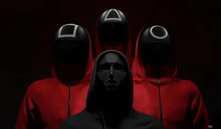 Scène de Squid Game, un symbole de la répression en Corée du Nord